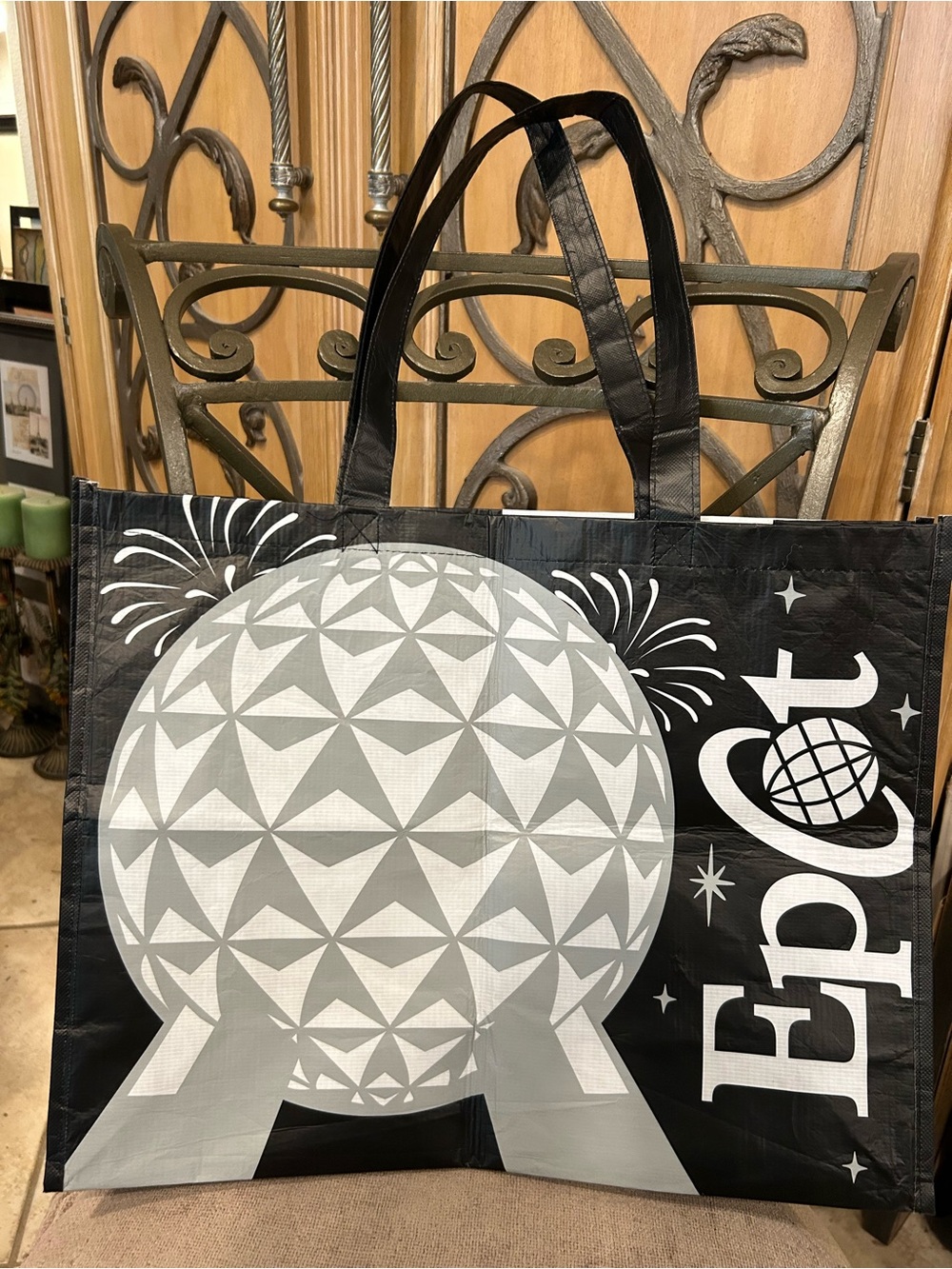 LARGE Disney Parks Epcot Spaceship Earth reusable tote bag